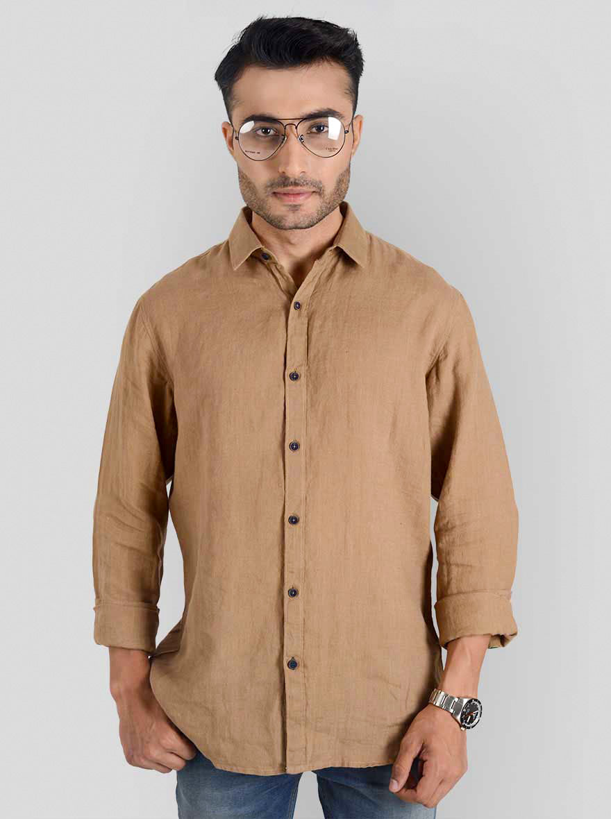 Wet Wood Solid Slim Fit Casual Shirt | JB Sport