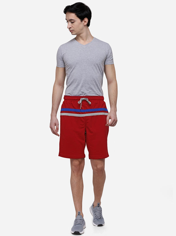 Red Solid Regular Fit Shorts | JadeBlue