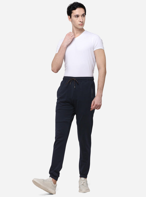 Black Regular Fit Solid Track Pants | JadeBlue