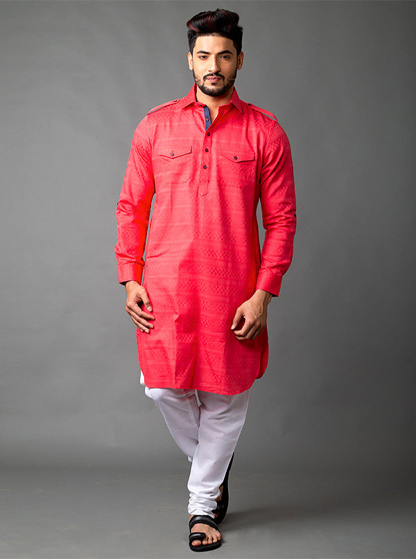 Pink Pathani Kurta