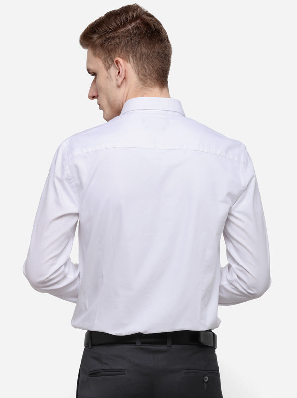 White Solid Smart Fit Casual Shirt | Greenfibre