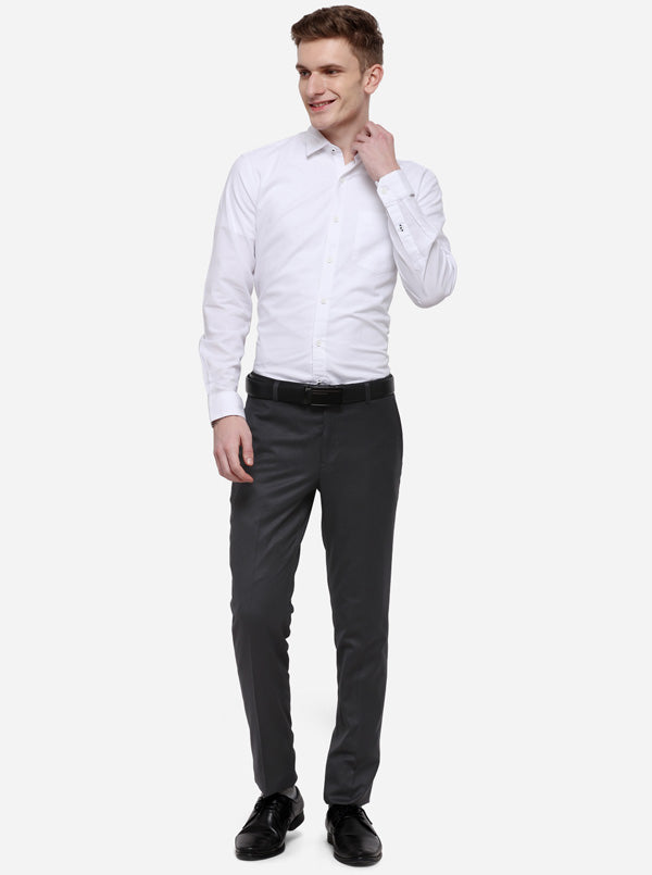 White Solid Smart Fit Casual Shirt | Greenfibre