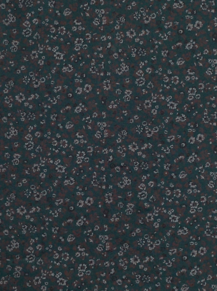 Olive Green Printed Classic Fit Casual Shirt | Greenfibre