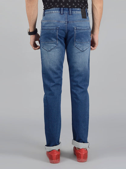 Dark Blue Washed Straight Fit Jeans | JB Sport