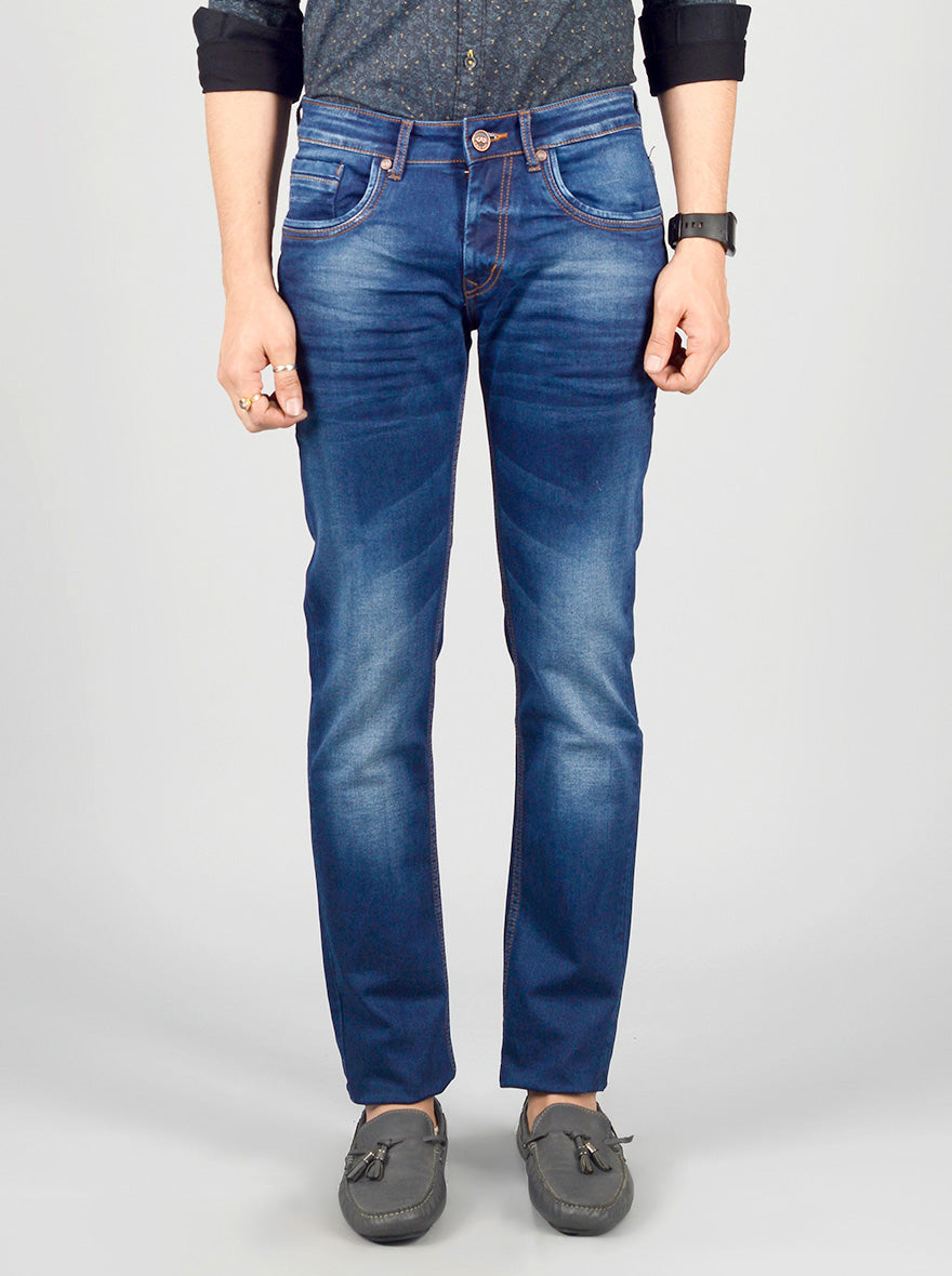 Slate Blue Washed Slim Fit Jeans | JB Sport