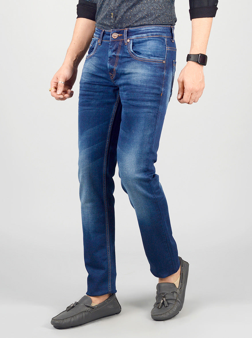 Slate Blue Washed Slim Fit Jeans | JB Sport