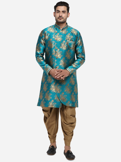 Green & Golden Semi Indowestern | Azania