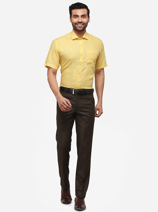 Yellow Solid Smart Fit Formal Shirt | JadeBlue