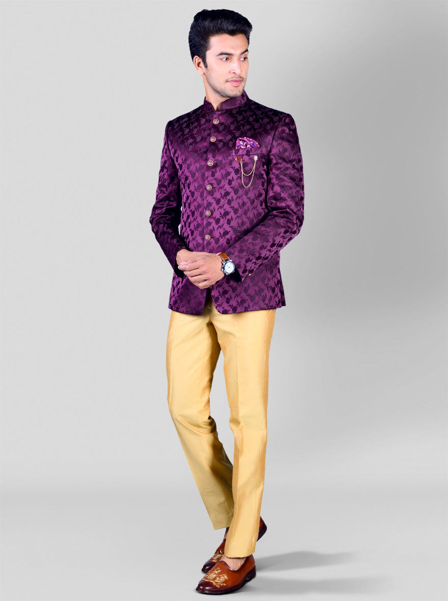 Wine Jodhpuri Suit | JadeBlue