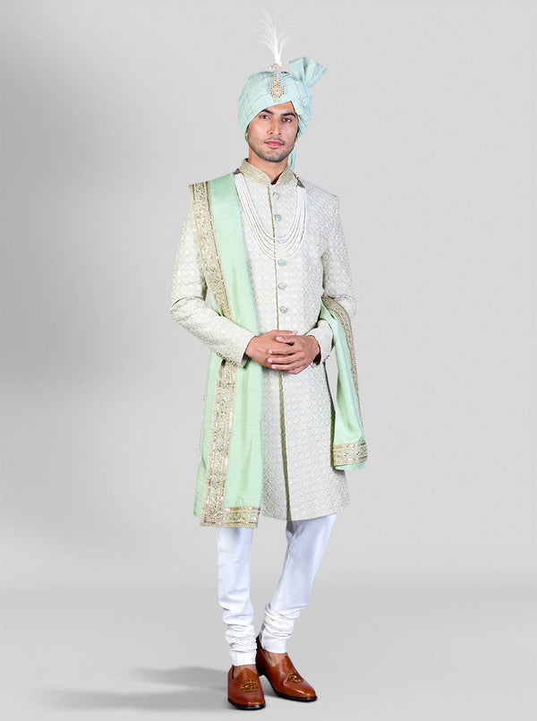 Pastel Green Sherwani | Azania