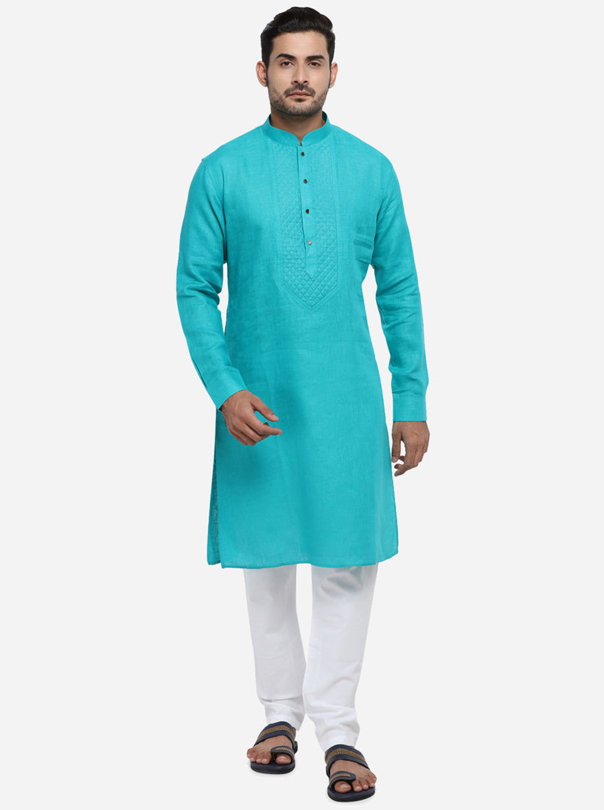 Turquoise Blue Kurta Set | Azania