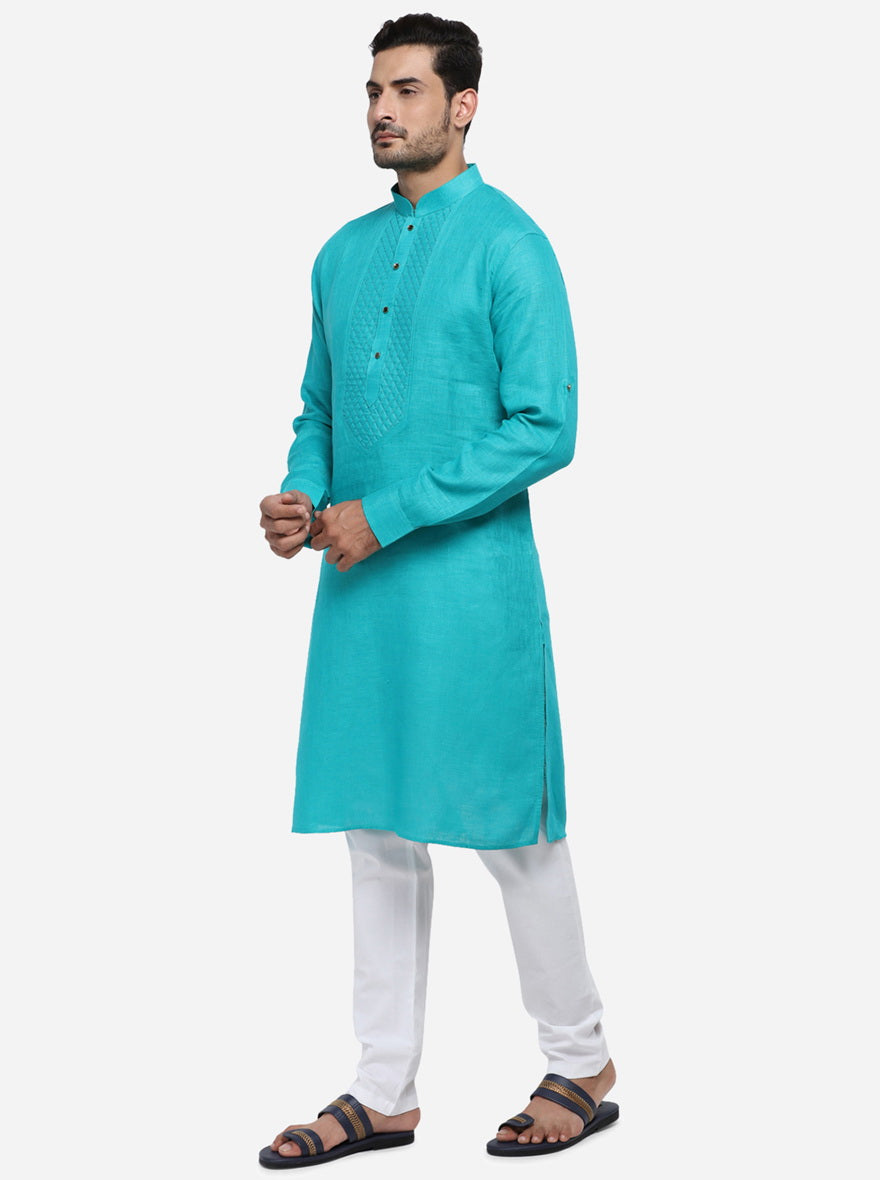 Turquoise Blue Kurta Set | Azania