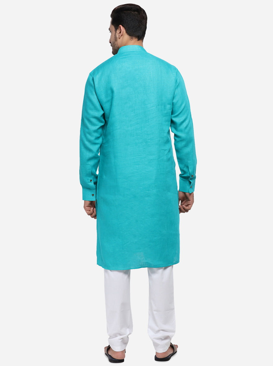 Turquoise Blue Kurta Set | Azania