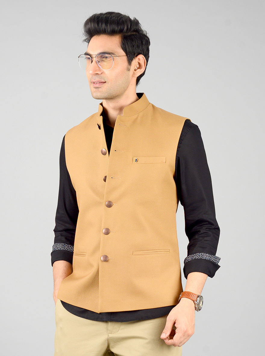 Beige Bandhgala Jacket | Greenfibre