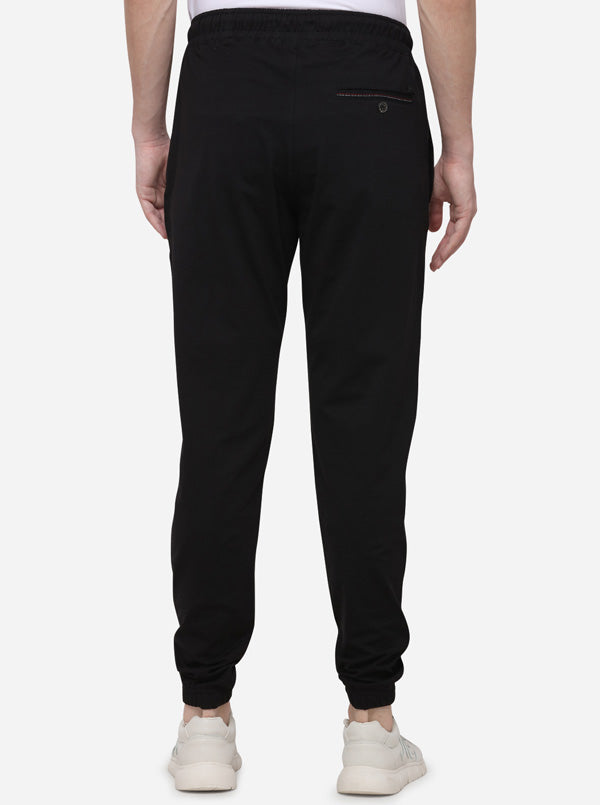 Black Solid Regular Fit Track Pants | JadeBlue