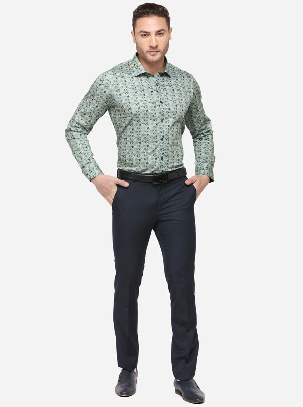 Deep Sea Printed Slim Fit Party Wear Shirt | Wyre