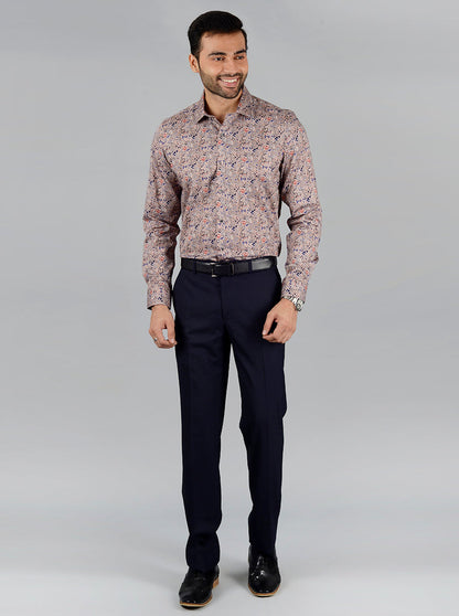 Brown Printed Slim Fit Party Wear shirt | Wyre