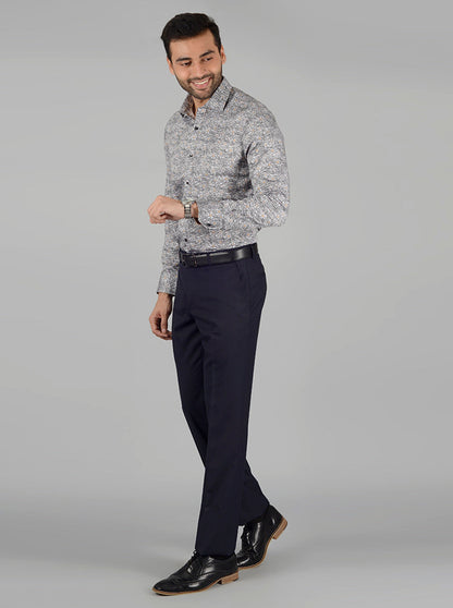 Grey Printed Slim Fit Party Wear shirt | Wyre