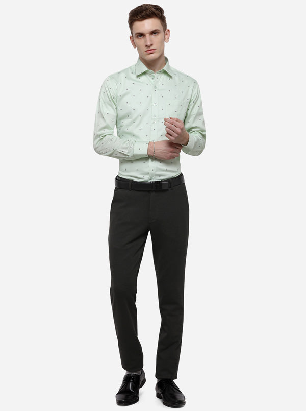 Black Solid Slim Fit Formal Trouser | JB Studio