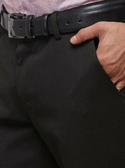 Olive Slim Fit Solid Formal Trouser | JB Studio