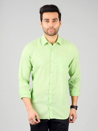 Green Solid Slim Fit Casual Shirt | JB Sport