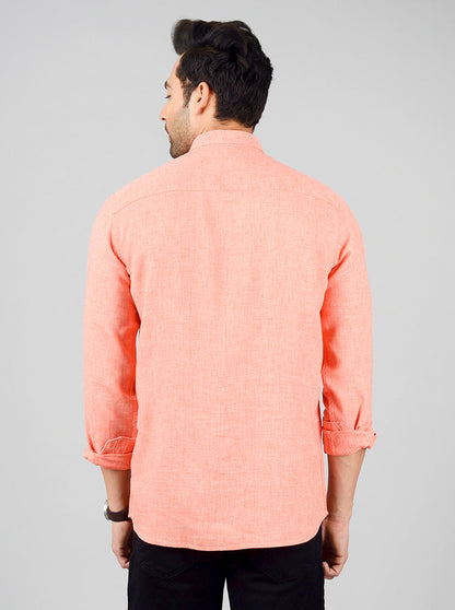 Camellia Orange Solid Slim Fit Casual Shirt | JB Sport