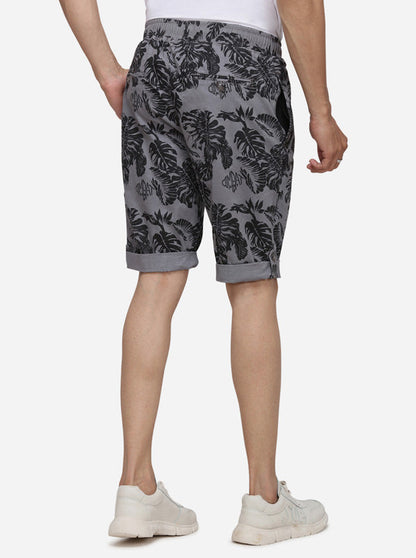 Grey Printed Regular Fit Capri | JadeBlue
