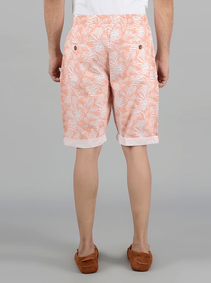 Light Orange Printed Regular Fit Capri | JadeBlue