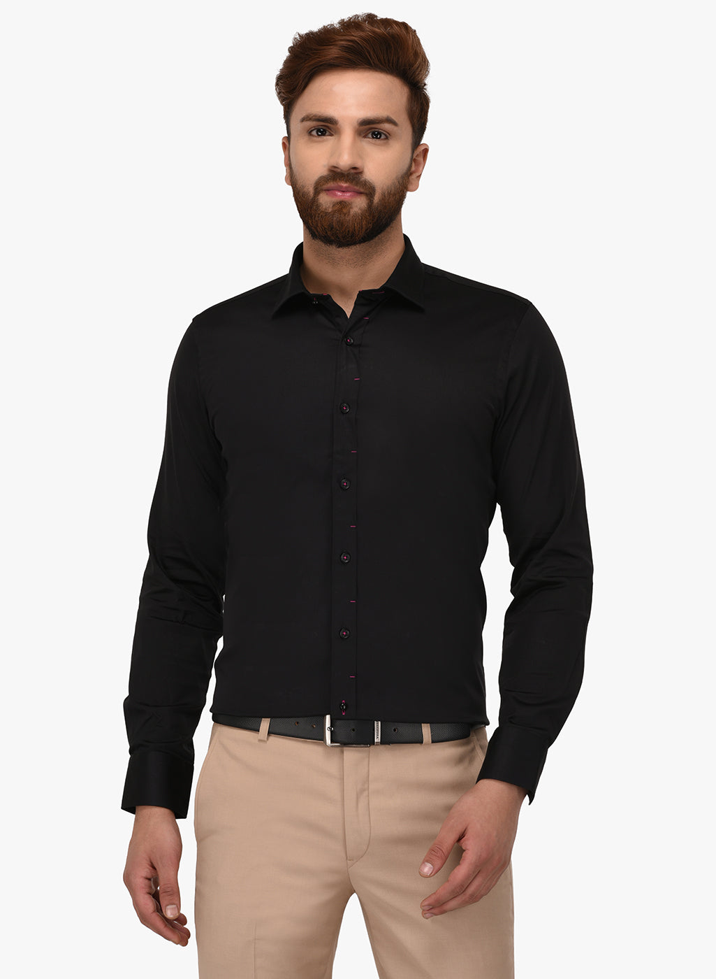 Wyre Black Slim Fit Party Wear Shirt