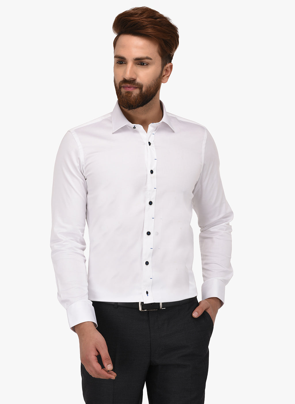 Wyre White Slim Fit Party Wear Shirt