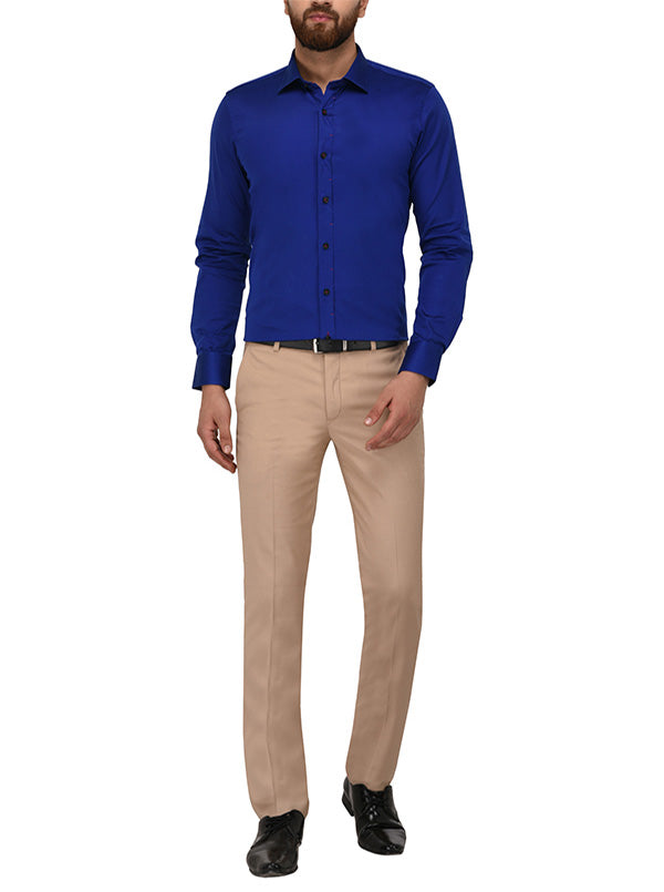 Wyre Azure Blue Slim Fit Party Wear Shirt