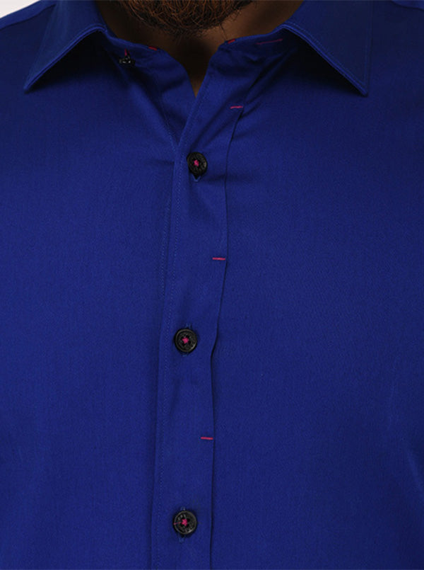 Wyre Azure Blue Slim Fit Party Wear Shirt