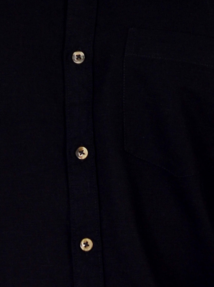 Black Solid Smart Fit Casual Shirt | Greenfibre