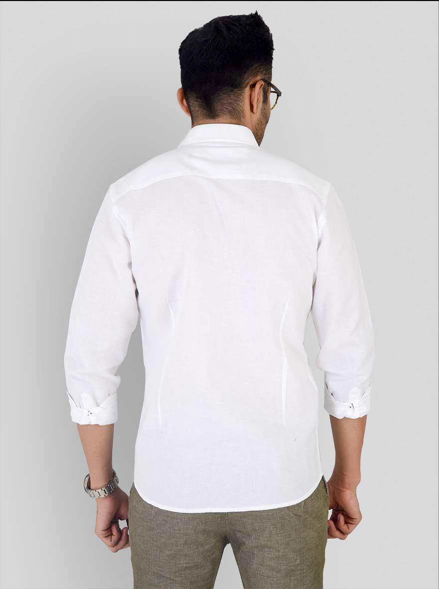 White Solid Smart Fit Casual Shirt | Greenfibre