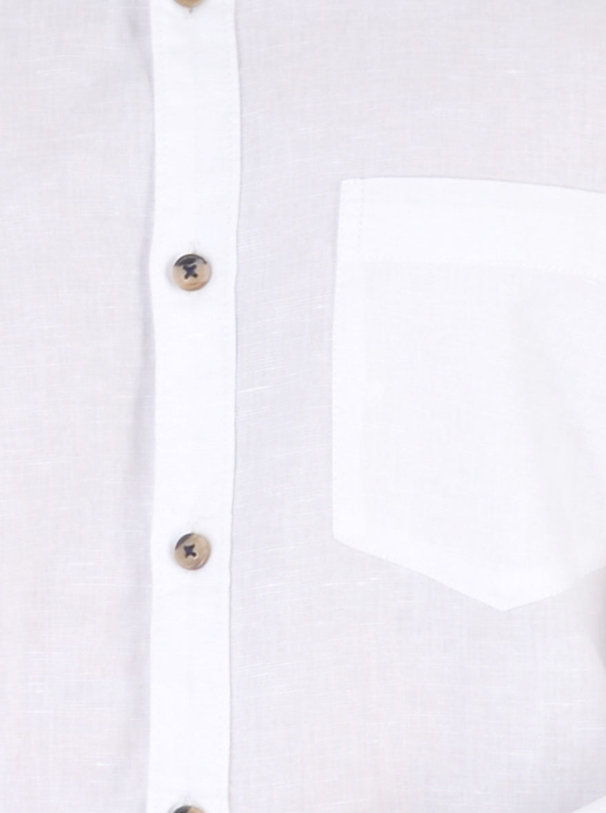 White Solid Smart Fit Casual Shirt | Greenfibre