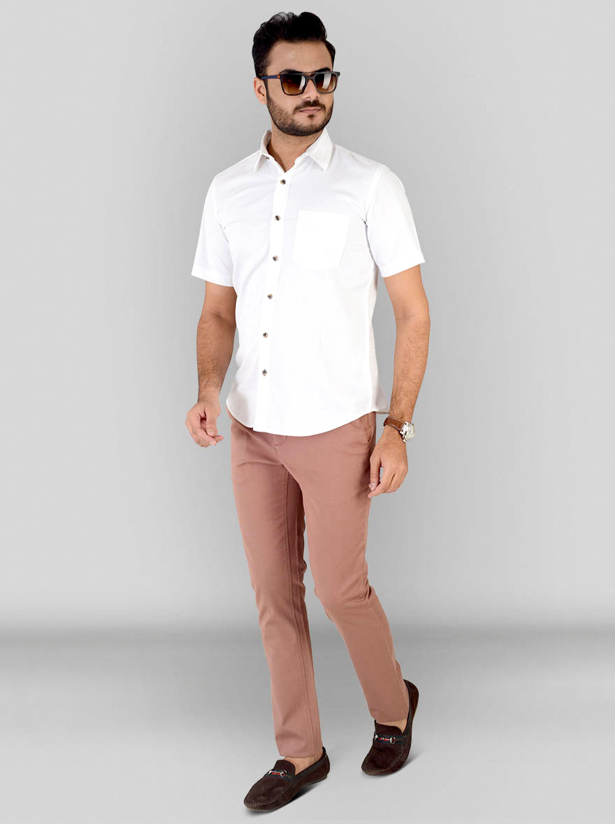 White Checked Slim Fit Casual Shirt | Greenfibre