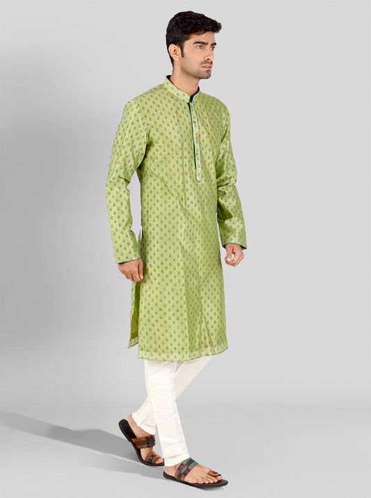 Light Olive Green Kurta Set | Siddhesh Chauhan