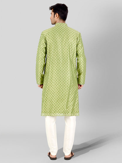 Light Olive Green Kurta Set | Siddhesh Chauhan