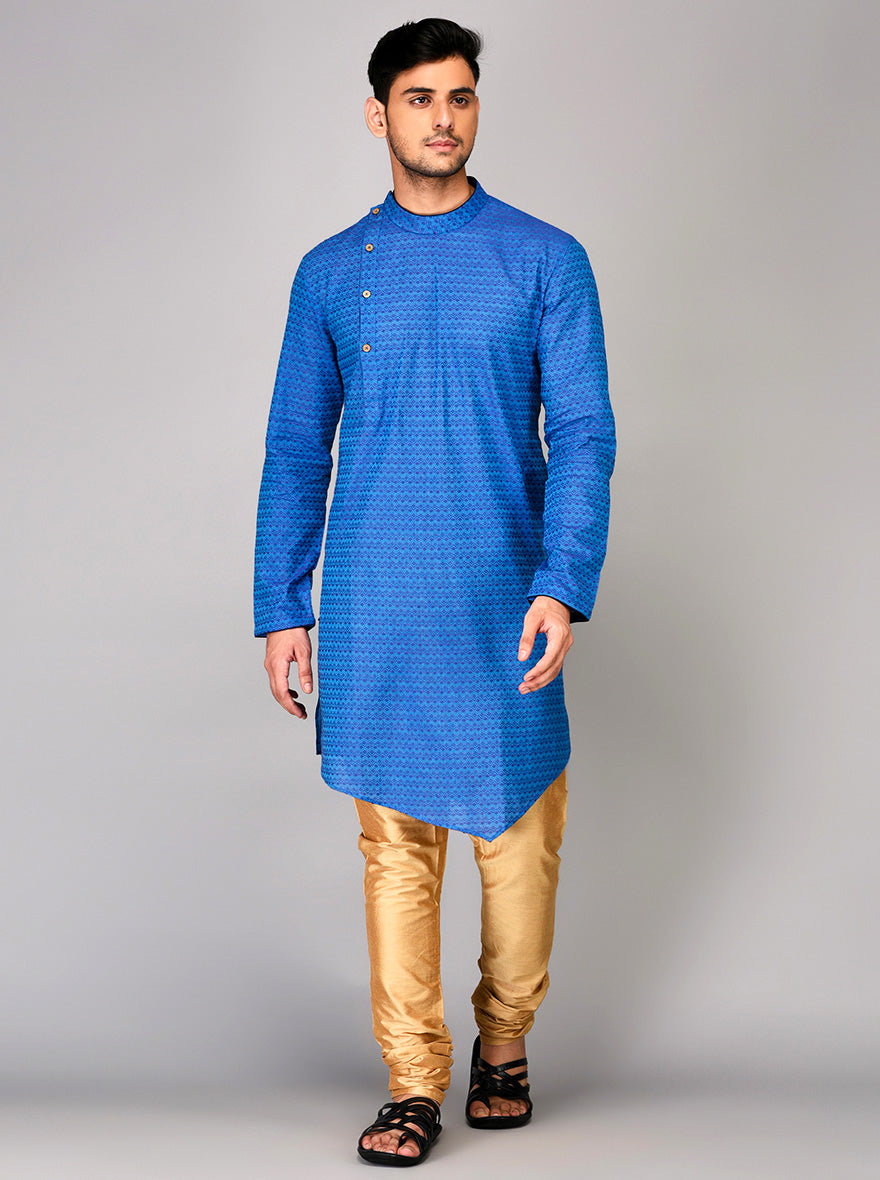 Blue & Purple Asymmetric Kurta | Azania