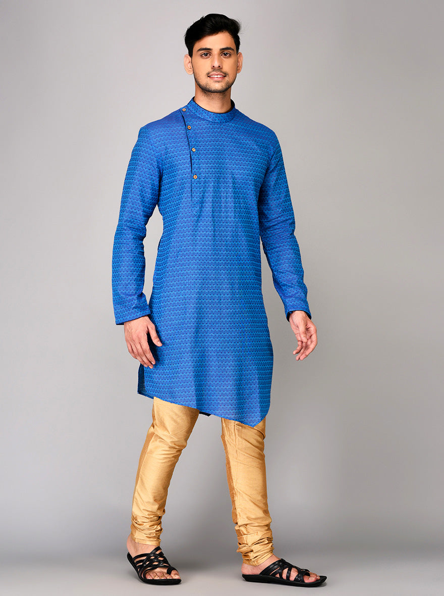 Blue & Purple Asymmetric Kurta | Azania