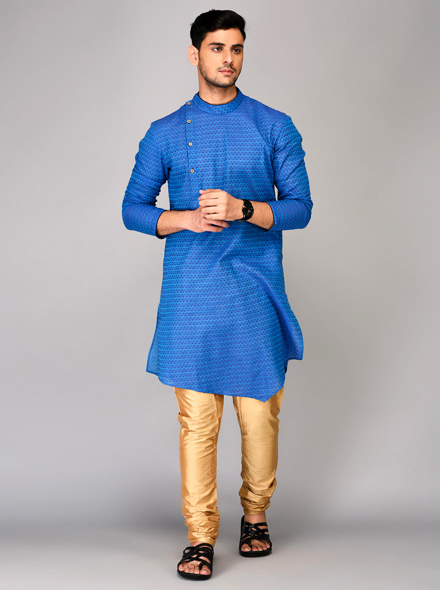 Blue & Purple Asymmetric Kurta | Azania