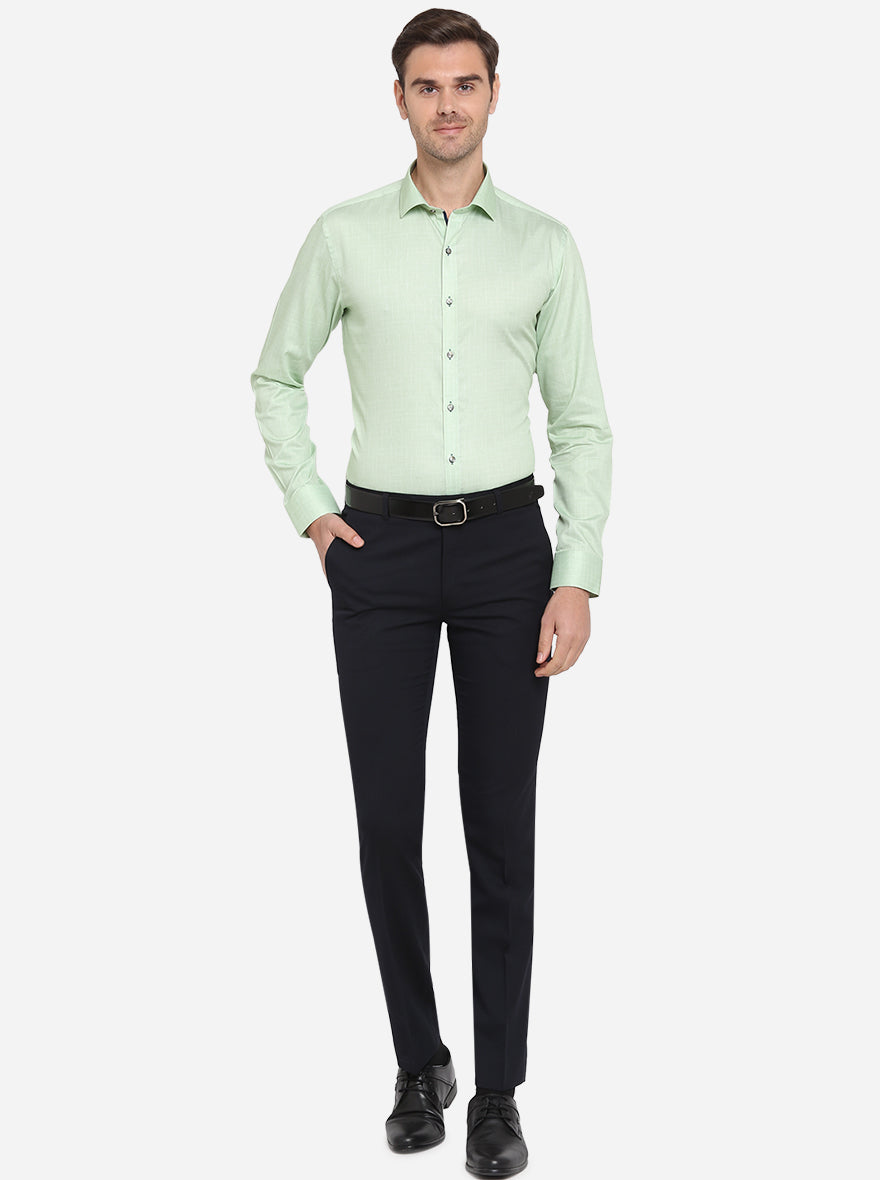 Pastel Green Printed Slim Fit Party Wear Shirt | JB Studio