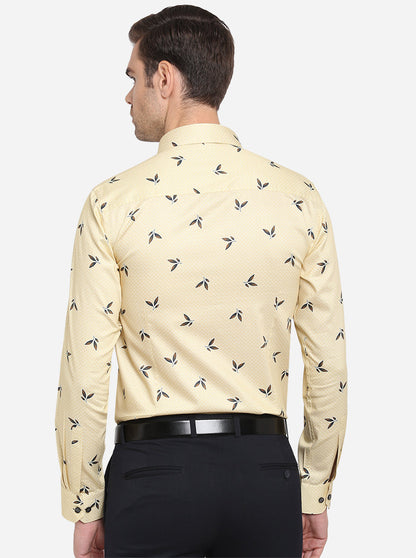 Albescent"s White Printed Slim Fit Party Wear Shirt | JB Studio