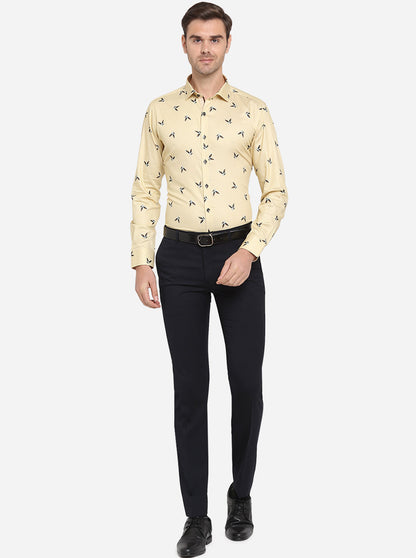 Albescent"s White Printed Slim Fit Party Wear Shirt | JB Studio