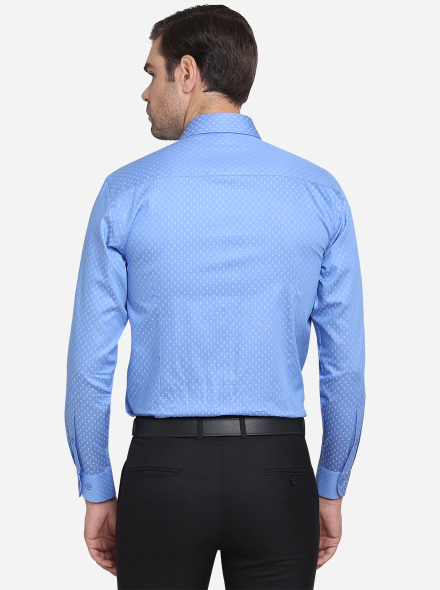 Light Blue Dobby Slim Fit Formal Shirt  | Metal