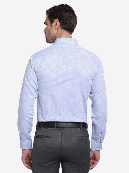 Light Blue Dobby Slim Fit Formal Shirt | Metal