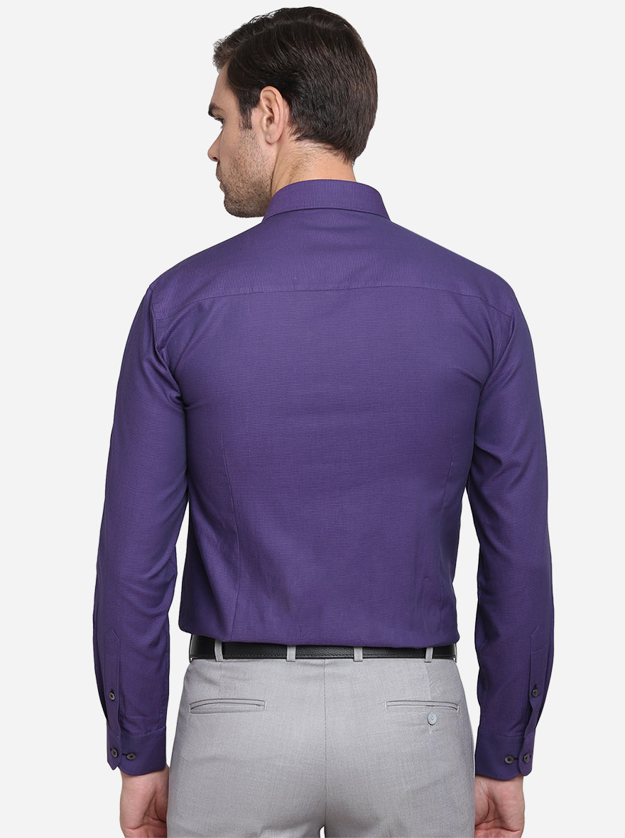 Purple Dobby Slim Fit Formal Shirt | Metal