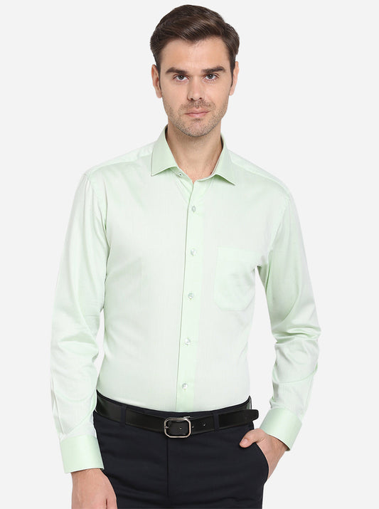 Pastel Green Dobby Slim Fit Formal Shirt | Metal