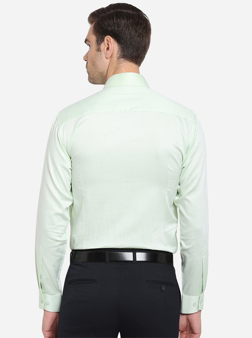 Pastel Green Dobby Slim Fit Formal Shirt | Metal