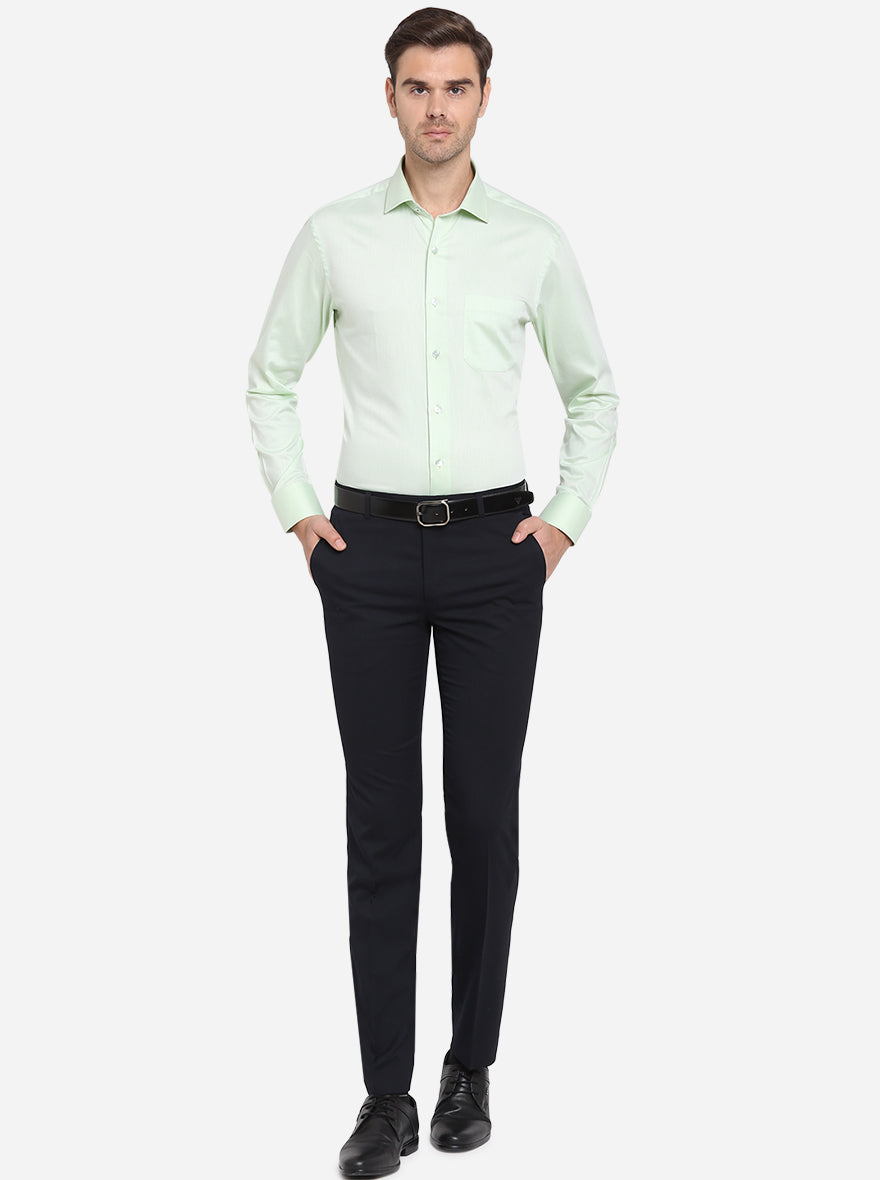 Pastel Green Dobby Slim Fit Formal Shirt | Metal